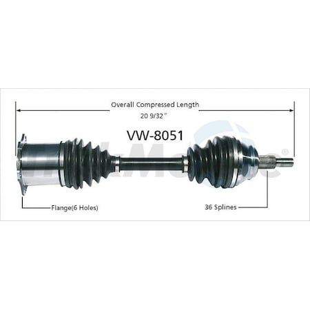 Surtrack Axle Cv Axle Shaft, Vw-8051 VW-8051
